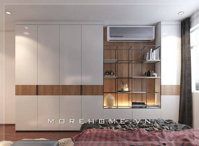 Tủ quần áo kết hợp kệ trang trí